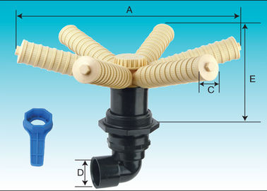 Hub and lateral for FRP Pressure Tanks Bottom mount 6 laterals control valves 4" - 8" thread